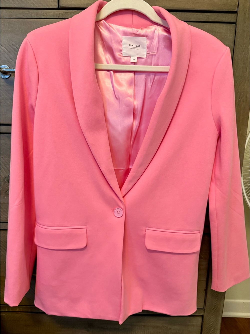 GREY LAB Pink Shawl-Collar Single-Button Blazer